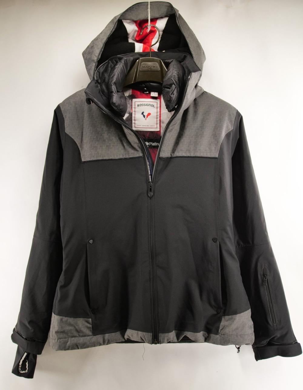Rossignol Twila Ski Jacket Womens Large L Black Houndstooth Thinsulate Platinum